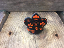 The WoggleMakers Scout Woggle Black Leather Scout Woggle - Fun Fluer De Lis Scout Woggle - £2.50 FREE P&P