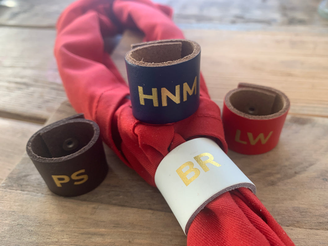 Personalised Monogram Leather Scout Woggle |Personalise with up to 3 initials |£3.00 FREE UK P&P